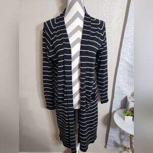 A New Day Black & Taupe Long Sleeve Lightweight Duster Cardigan with Pockets